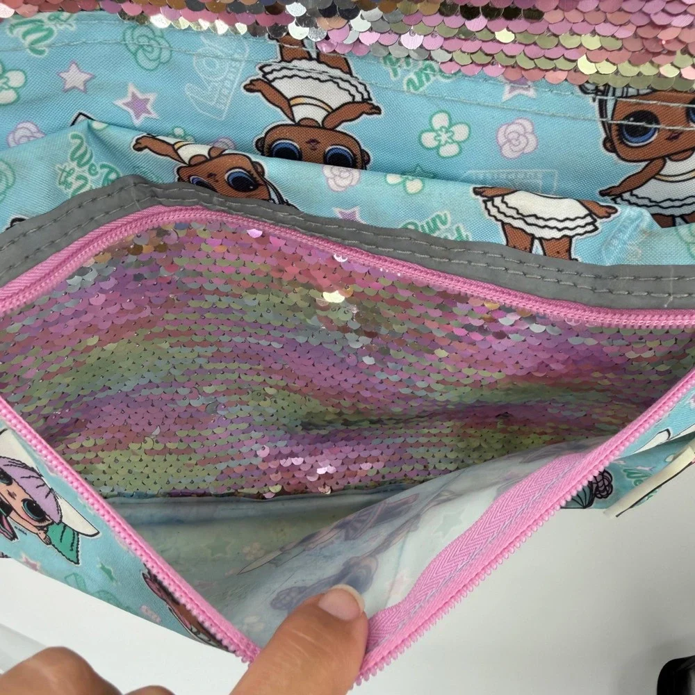 LOL Surprise Backpack BBs Run The World Sequin Blue Pink Girls School Bag